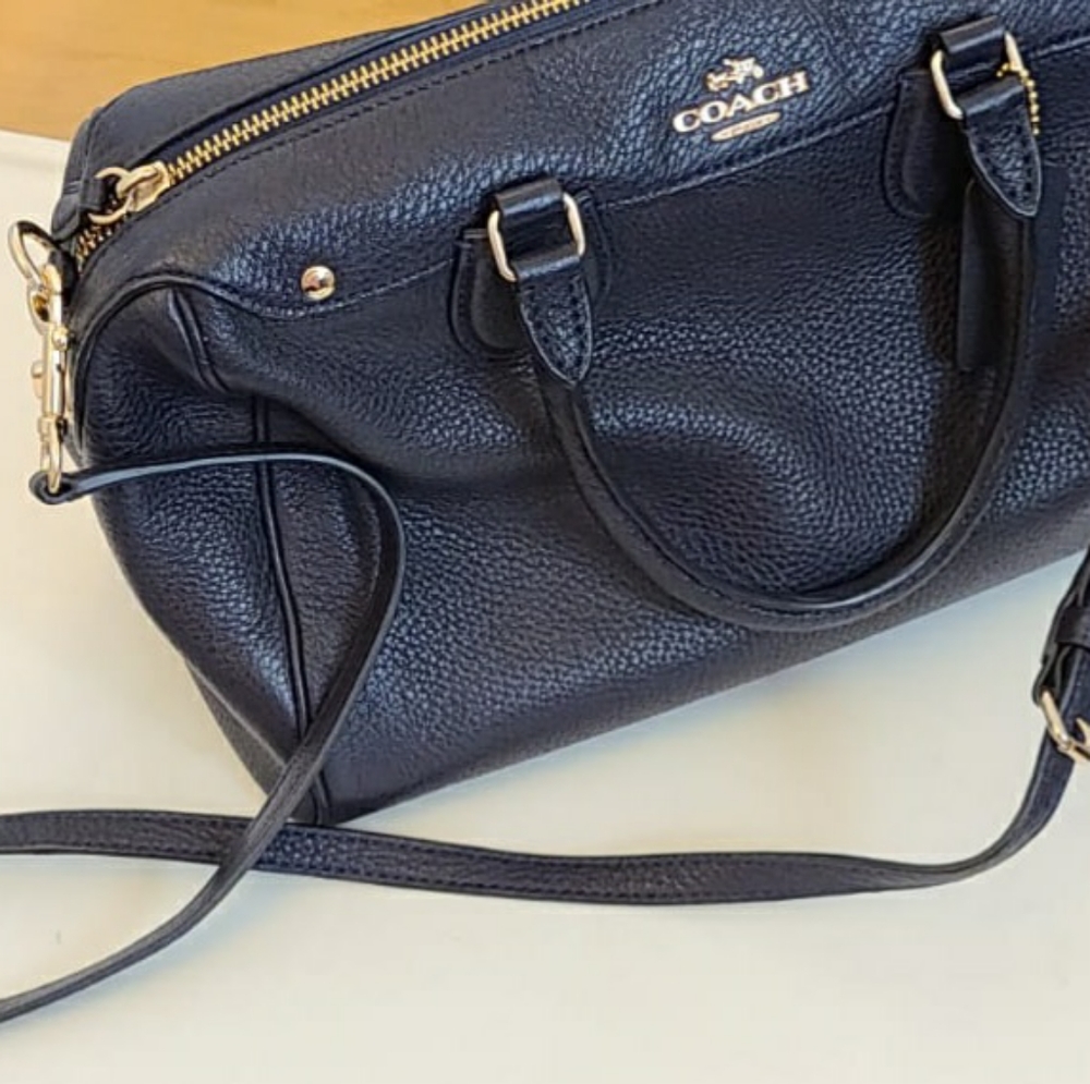 NWOT Authentic Coach Black leather Satchel Bag - Picture 13 of 16